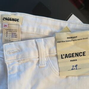 L'AGENCE High Rise White Jeans